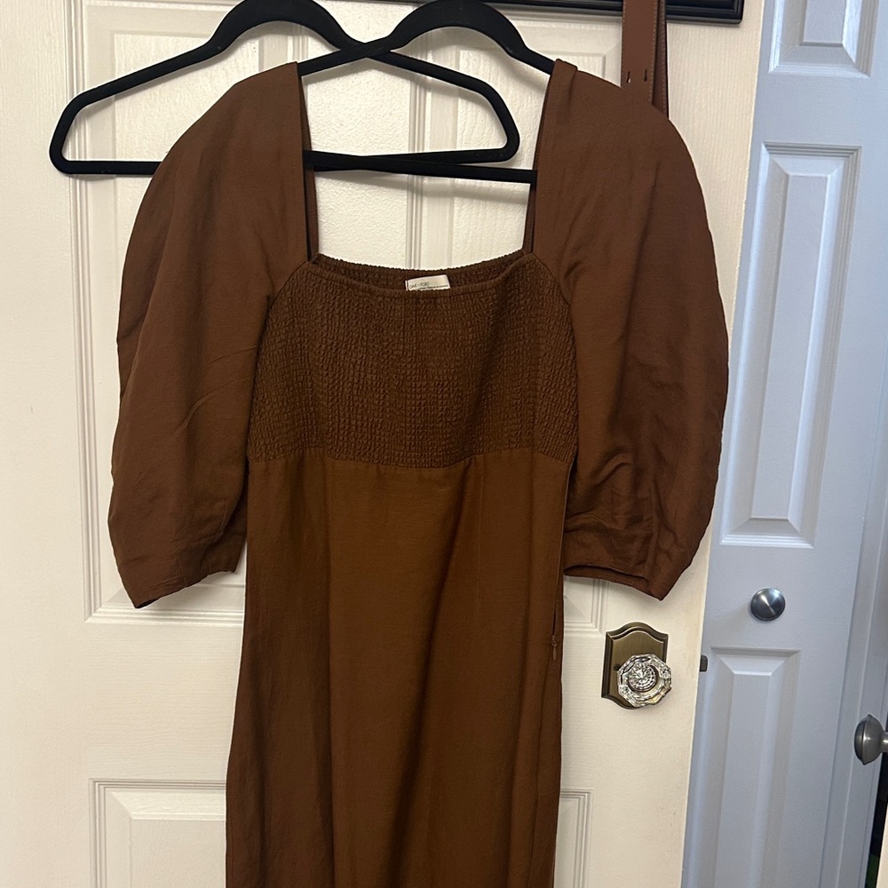 OAK + FORT Chocolate Long Sleeve Dress